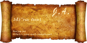 Jóna Axel névjegykártya
